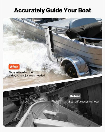 Vevor Boat Trailer Guides 470 Mm/520 Mm Height Adjustable Trailers Guide 2pcs Thickened High-duty Steel Trailer Guide-ons Smooth Roller Guidance V-hull Boats Small To Mid-size Boats