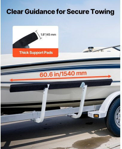 Vevor Boat Trailer Guides 425 Mm/475 Mm Height Adjustable Trailers Guide 2pcs Thickened Steel Trailer Guide-ons Thick Support Pads Fits L-beam Box C-channel Bunk-style Pontoon Trailers