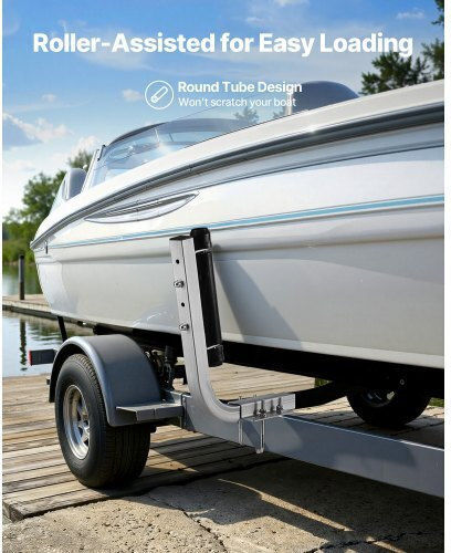 Vevor Boat Trailer Guides 470 Mm/520 Mm Height Adjustable Trailers Guide 2pcs Thickened High-duty Steel Trailer Guide-ons Smooth Roller Guidance V-hull Boats Small To Mid-size Boats