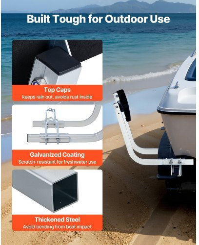 Vevor Boat Trailer Guides 425 Mm/475 Mm Height Adjustable Trailers Guide 2pcs Thickened Steel Trailer Guide-ons Thick Support Pads Fits L-beam Box C-channel Bunk-style Pontoon Trailers