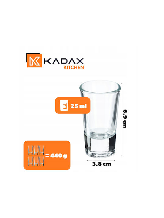 Kadax Σφηνοπότηρα από Γυαλί 25ml 6τμχ