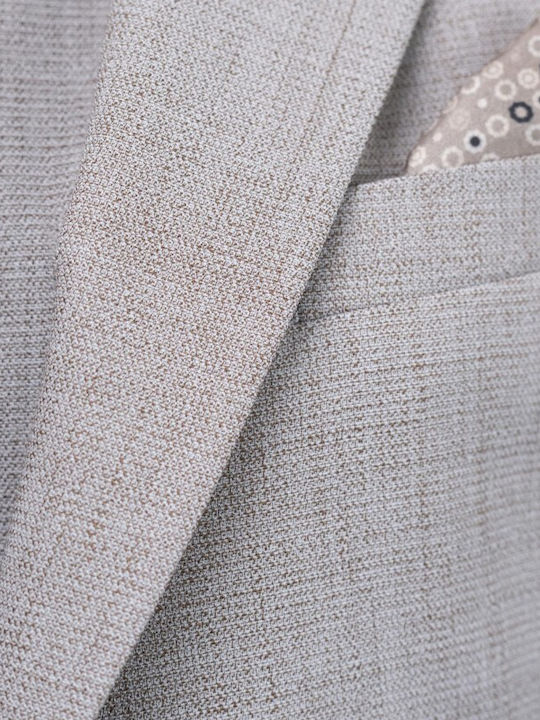 Summer Men's Suit with Slim Fit Taupe