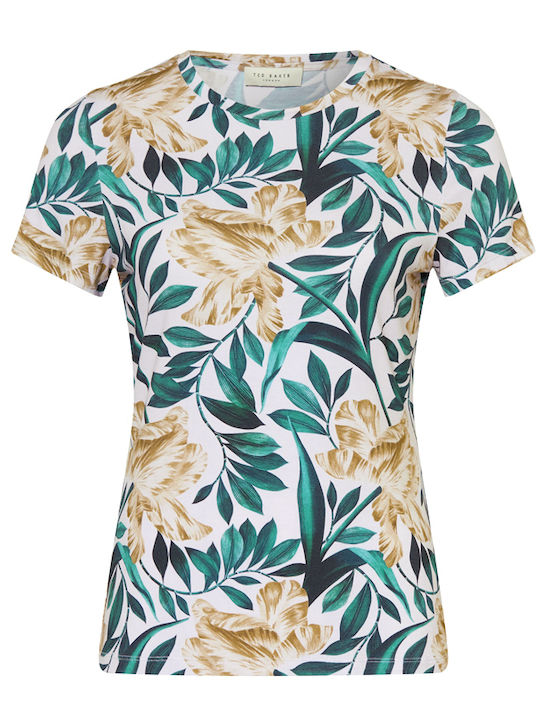 Women's T-shirt Floral Cream