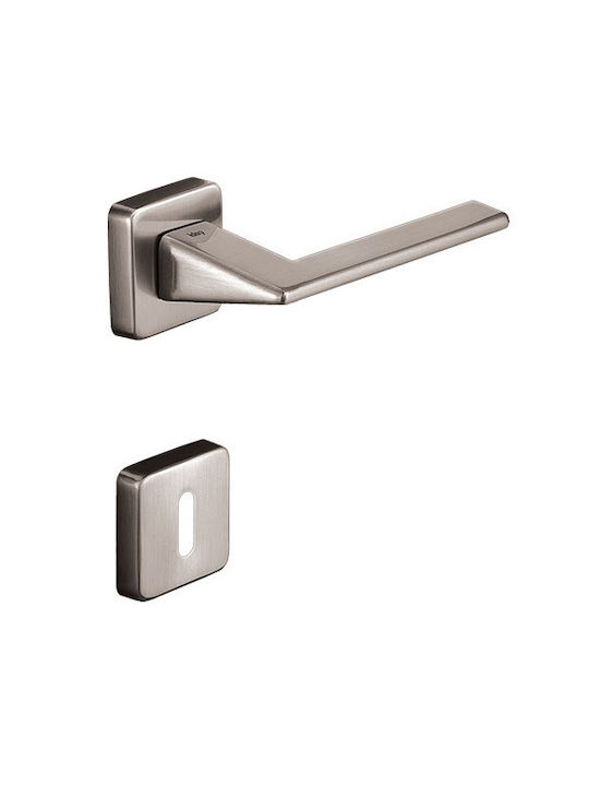 Viobrass Ръкохватка за Средна Врата с Розета Двойка Inox Matt