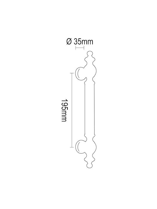 Viometale Türgriff mit Rosette 195mm Inox Matt