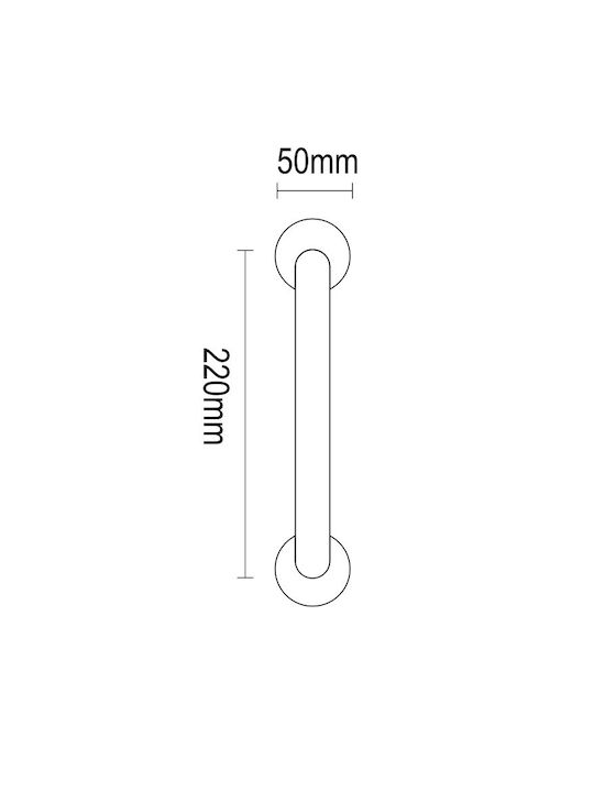 Viometale Türgriff mit Rosette 220mm Nickel Matt