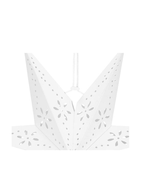 Stea Suspendată De Crăciun Din Hârtie Albă 3x3cm