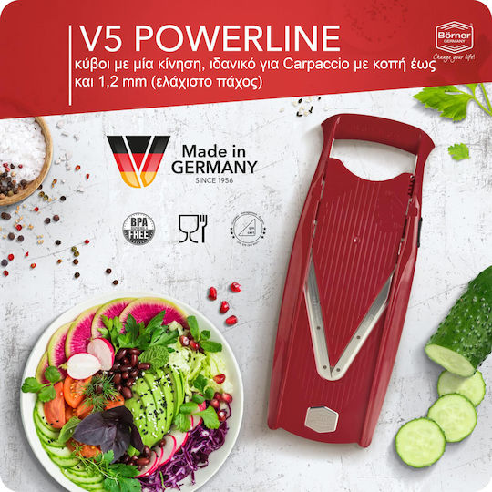 Borner Aufschnittmaschine V5 Powerline Basic Set 3 Stücke Rotes