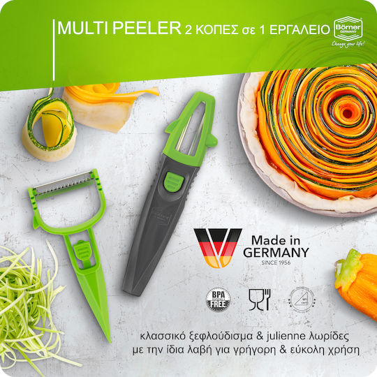 Borner Schäler-Set Für Obst Gemüse 3 Stück Grün Grau