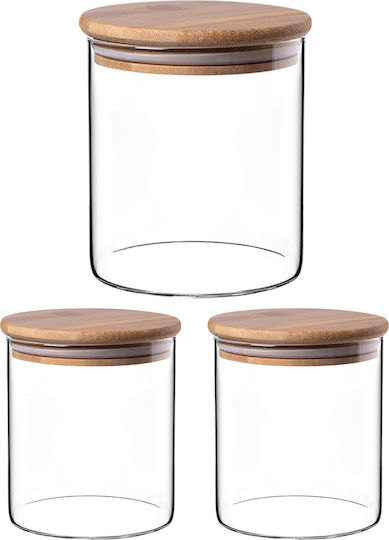 Kadax Set 3 Stück Getreidegläser mit Deckel Glas Transparent 800ml
