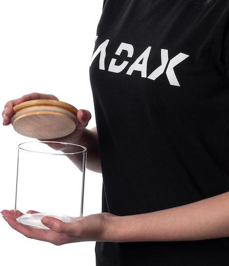 Kadax Set 3 Stück Getreidegläser mit Deckel Glas Transparent 800ml