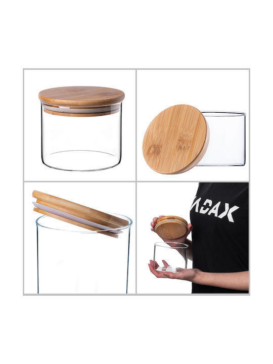 Kadax Set 6 Stück Getreidegläser mit Deckel Glas Transparent 550ml 6 Stück