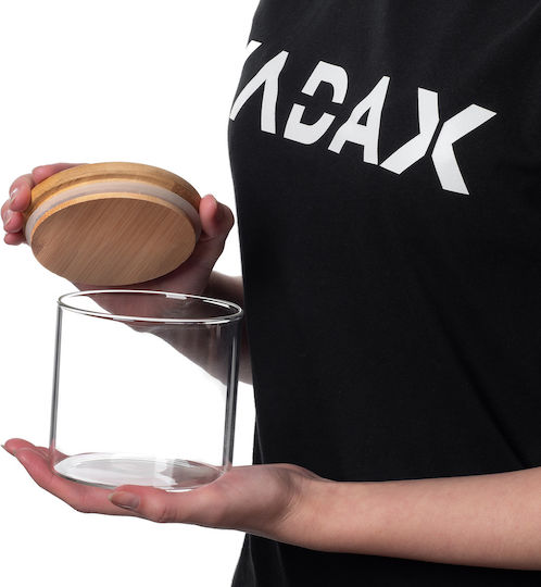 Kadax Комплект 6 Бройки Вази За Зърнени Храни С Капак Стъклени Прозрачни 680мл 6 Бройки
