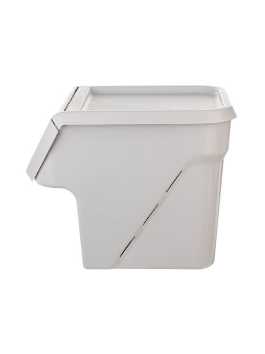 Kadax Vază De Utilizare Generală Cu Capac Plastic Alb 26.5x26x33cm 1 Bucată