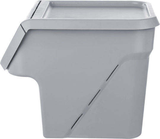 Kadax Vază Utilizare Generală Cu Capac Plastic Gri 26.5x26x33cm
