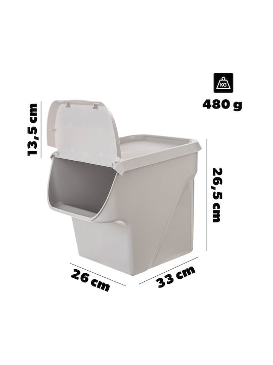 Kadax Vază De Utilizare Generală Cu Capac Plastic Alb 26.5x26x33cm 1 Bucată