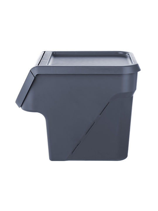 Kadax General Use Vase with Plastic Grey Lid 26.5x26x33cm 1 Pieces