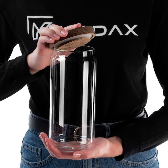 Kadax Βάζο για Ζυμαρικών / Τσάι / Ζάχαρη / Δημητριακών / Καφέ με Καπάκι Γυάλινο Διάφανο 950ml