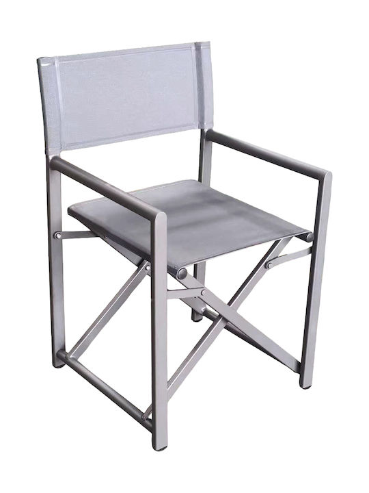ArteLibre Gartenstühle Aluminium Regisseur Dunkelgrau 56x48x86cm