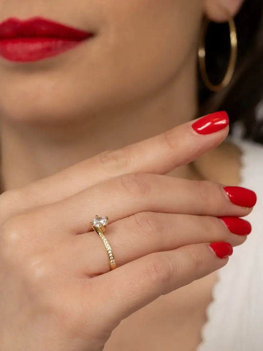 Inel Din Aur 14K Cu Zirconiu