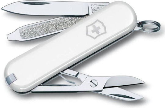 Classic Sd Schweizer Armee-Messer 58 Mm 7 Funktionen Weiß Leder-Gehäuse Beige