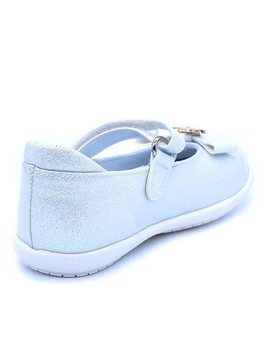 Kids Ballerinas Anatomic with Hoop & Loop Closure Leather White