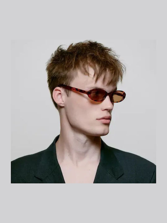 A.Kjaerbede Unisex Sunglasses With Brown Tartaruga Frame And Brown Lens KL2415-002