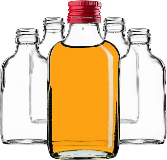 Sticlă Flask 100ml Capac Roșu 1 Bucată