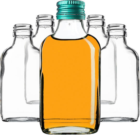 Flask Bottle 100ml Green Cap 10 Pcs