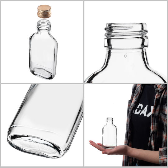 100ml Flask Bottle Gold Cap 1 Pc