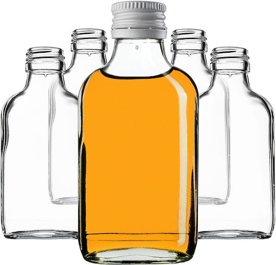 Sticlă Flask 100ml Capac Alb 10 Bucăți