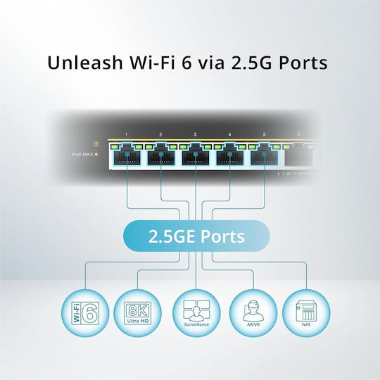 D-Link DMS-108P/E L2 Switch με 8 Θύρες Gigabit (1Gbps) Ethernet