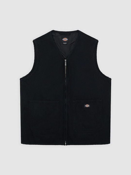 Canvas Ärmelloses 3 in 1 Winter Herren Jacken Schwarz