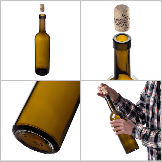 Wine Bottle Cork Bordeaux 0.75l 750ml Glass Bottles Wine Cider