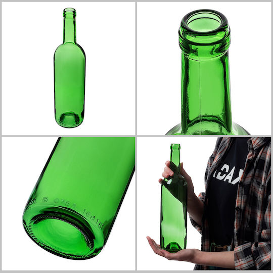 Wine Liqueur Bottles Bordeaux 0.75 L 750ml Green Bottle Wine Cider