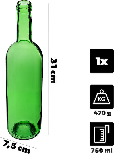 Wine Liqueur Bottles Bordeaux 0.75 L 750ml Green Bottle Wine Cider