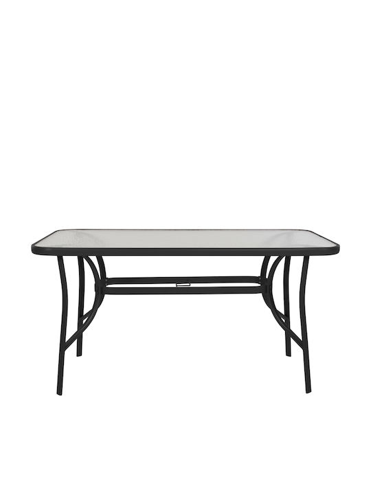 Metal Outdoor Table Bruno Black 140x80x72cm