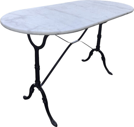Τραπέζι Ovalis 120x60x71 Λευκό/μαύρο Τραπέζι Ovalis 120x60x71 Λευκό/μαύρο