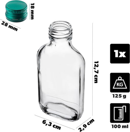 Kadax Wein-/Getränkeflasche 100ml Grüne Kappe 1 Stück