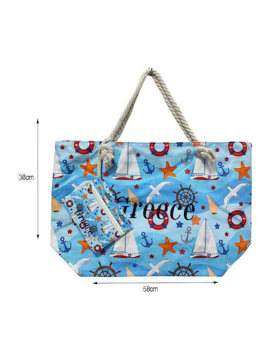 Stoff Strandtasche Blau