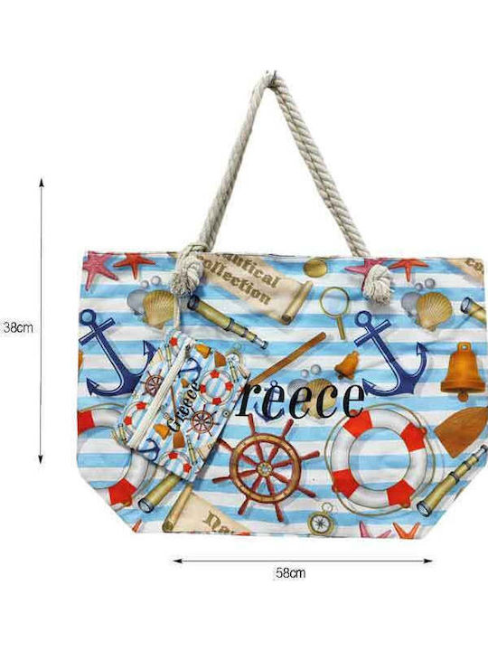 Stoff Strandtasche Blau
