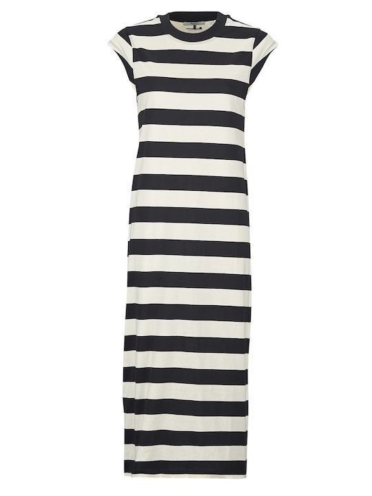 Summer Midi Dress with Tearing Black