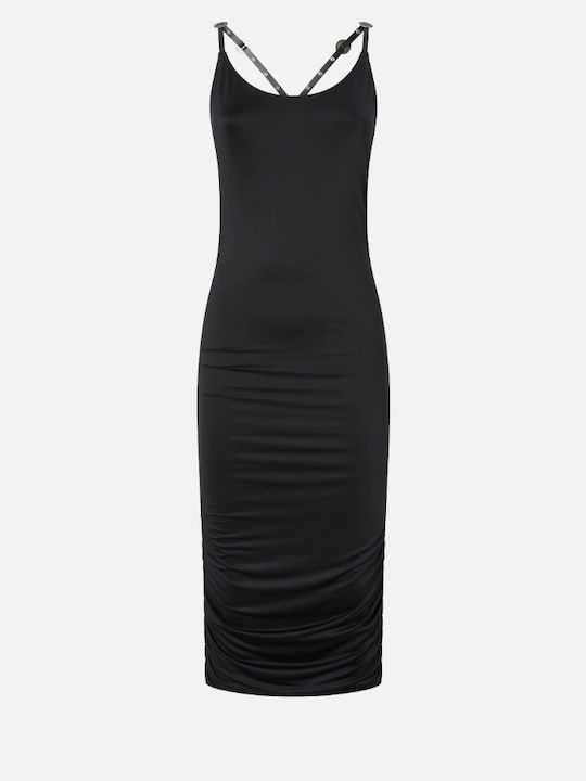 Summer Midi Evening Dress Black