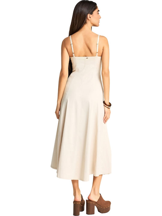 Summer Midi Dress Beige