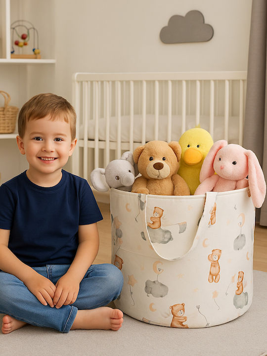 Kinder Aufbewahrungskorb aus Stoff Braun 1Stück