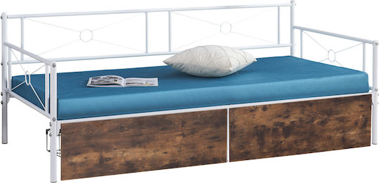 Κρεβάτι Μονό για Στρώμα 90x190cm Λευκό