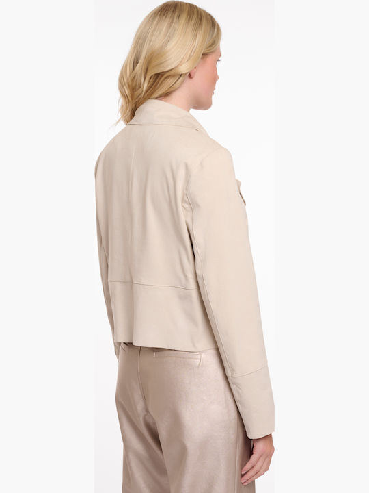 Crop Suede Women's Jacket for Winter Birch