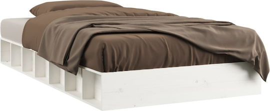 Single Bed for Mattress 120x190cm White Single Bed for Mattress 120x190cm White