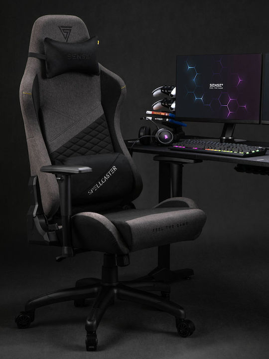 SENSE7 Spellcaster XL Υφασμάτινη Καρέκλα Gaming με Ρυθμιζόμενα Μπράτσα Γκρι