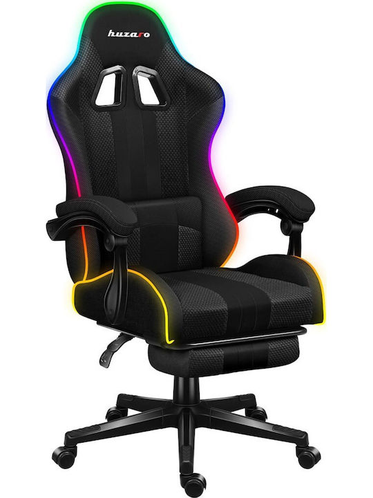 Huzaro Force 4.7 Artificial Leather Gaming Chair with RGB Lighting and Footrest Grey Mesh